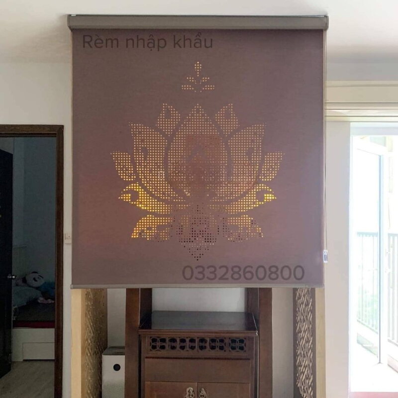 Rèm ban thờ khắc laze HQ-Mã 06