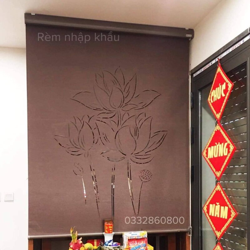 Rèm ban thờ khắc laze HQ-Mã 06