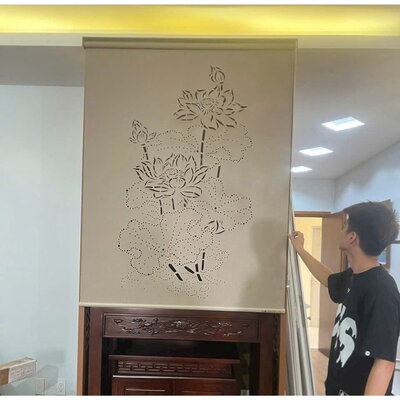 Rèm ban thờ khắc Laze Mã 11