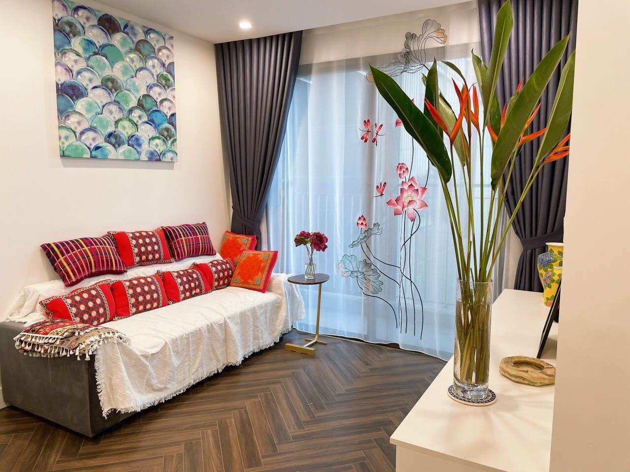 rèm thêu tay nghệ thuật