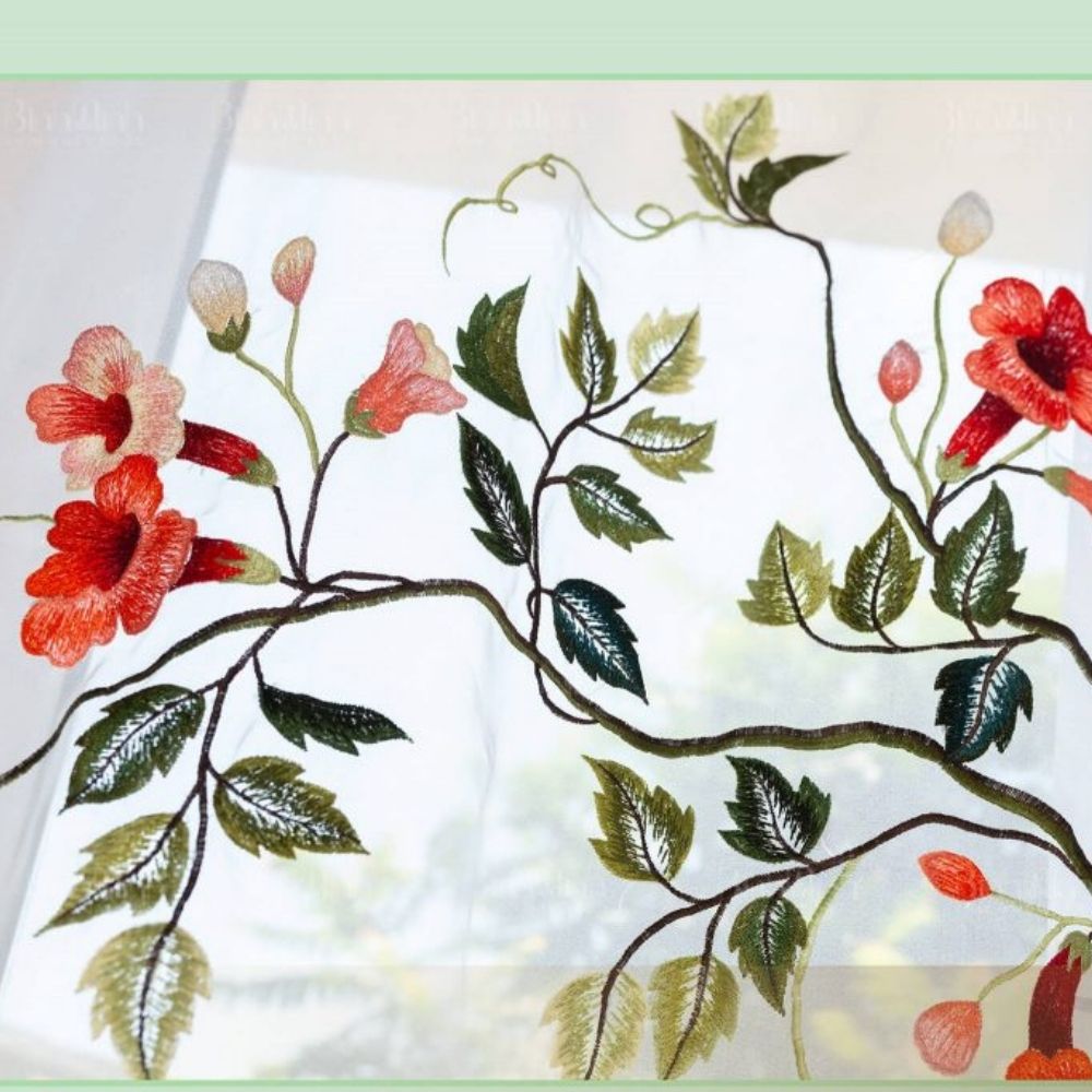 rèm thêu tay nghệ thuật 