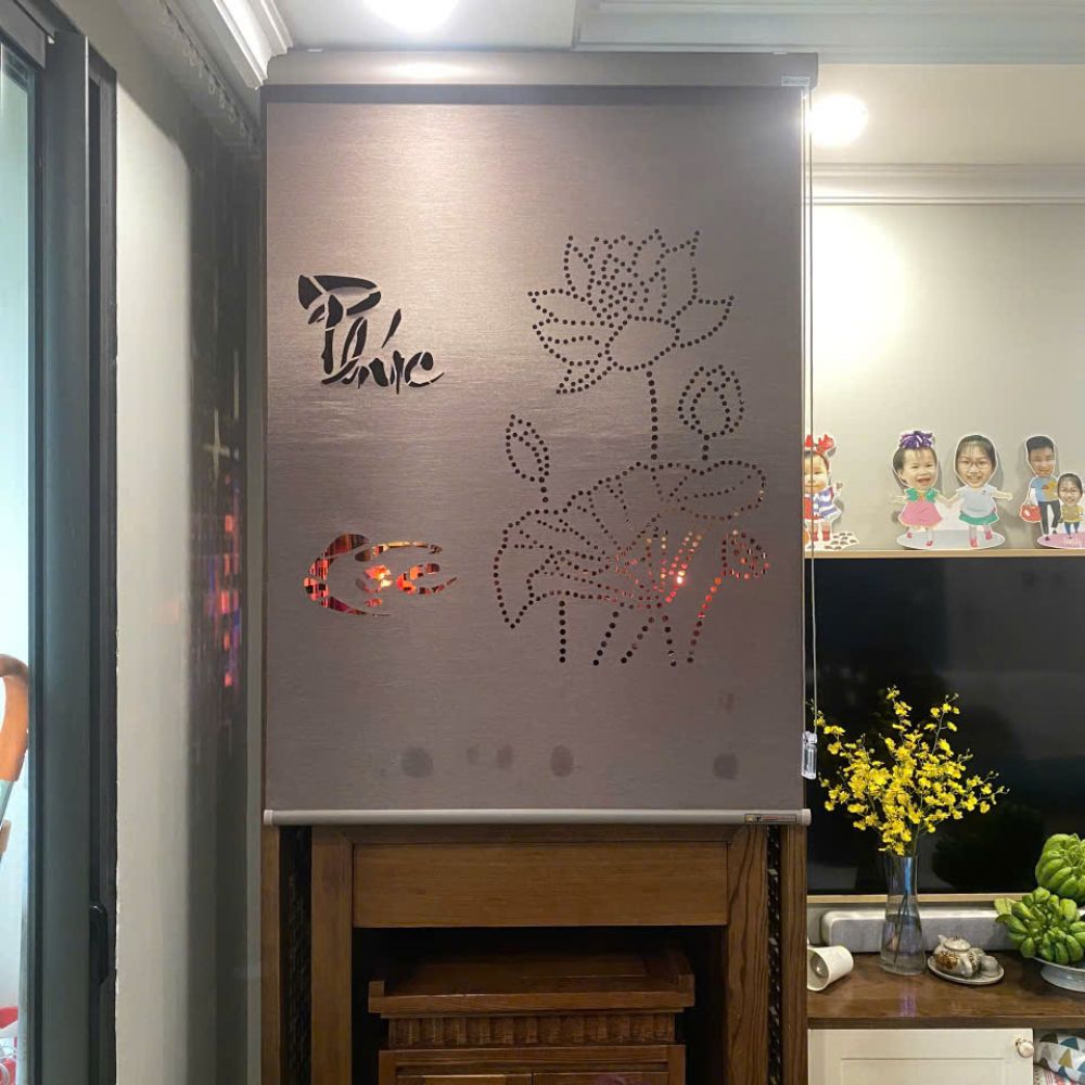 rèm ban thờ khắc laze